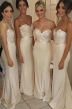 Vestidos de fiesta nupcial, vestido largo de dama de honor estilo sirena con escote corazón 