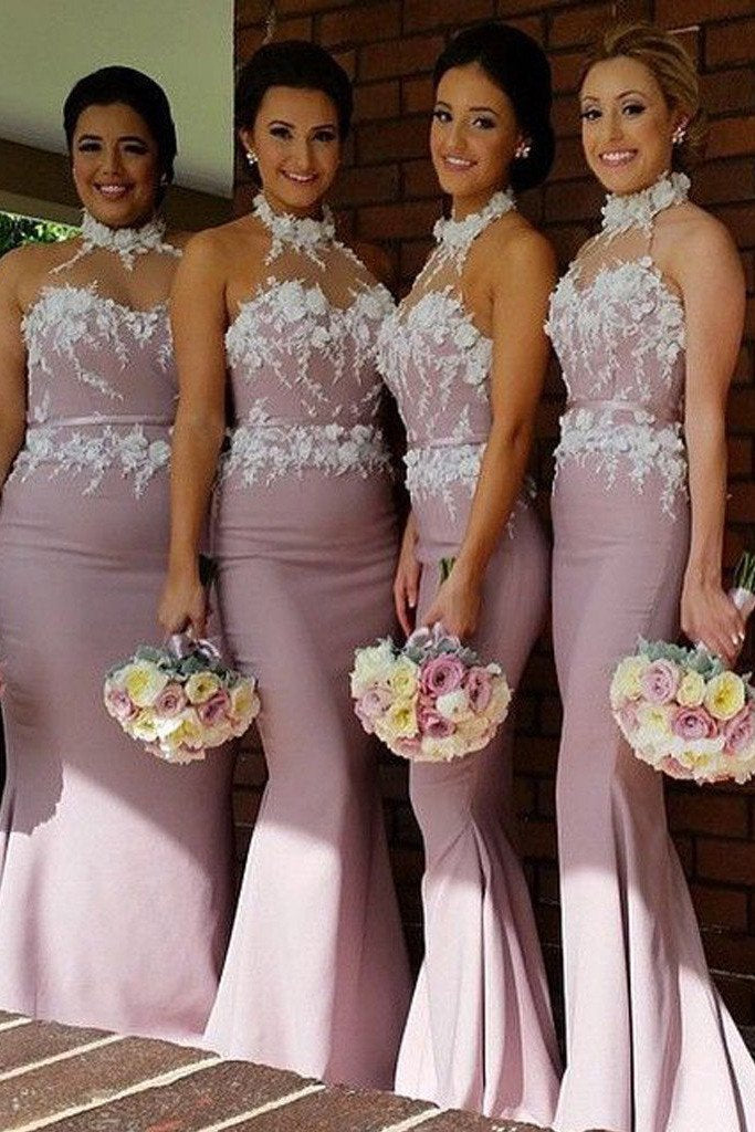 Robes longues pas chères pour les demoiselles d'honneur de mariage, robes sirène pour demoiselles d'honneur