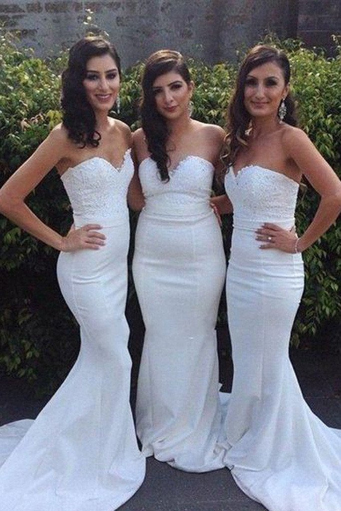 Vestidos de dama de honor sexys de sirena a precios económicos para invitadas a bodas 