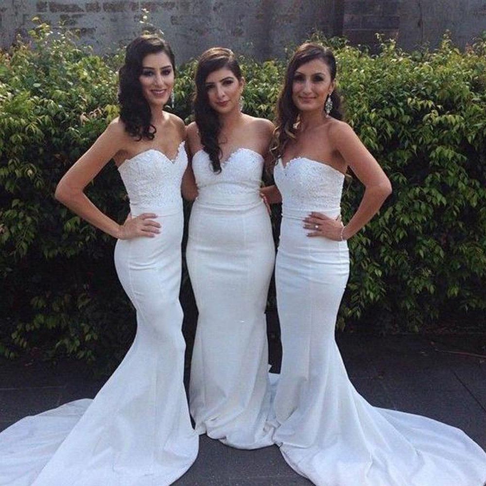 Vestidos de dama de honor sexys de sirena a precios económicos para invitadas a bodas 