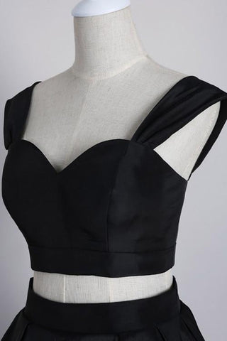 Élégantes robes courtes deux pièces bleu marine foncé à épaules dénudées pour le bal de promo 