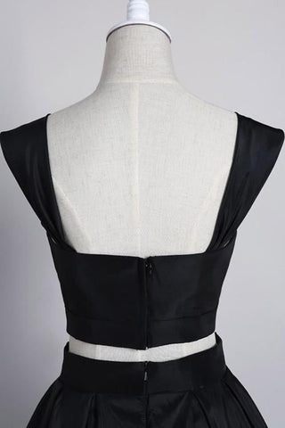 Élégantes robes courtes deux pièces bleu marine foncé à épaules dénudées pour le bal de promo 