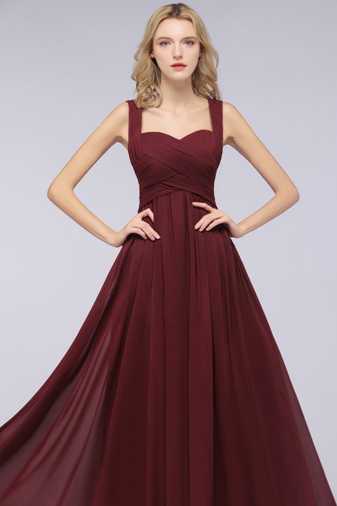 Sweetheart Bungurdy Tiered Lace Prom Dresses | Simple Cap Sleeves A-Line Evening Dresses