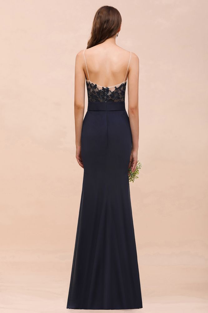 Robe de demoiselle d'honneur sirène à imprimé floral en forme de cœur, sans manches, bleu marine, robe de soirée formelle