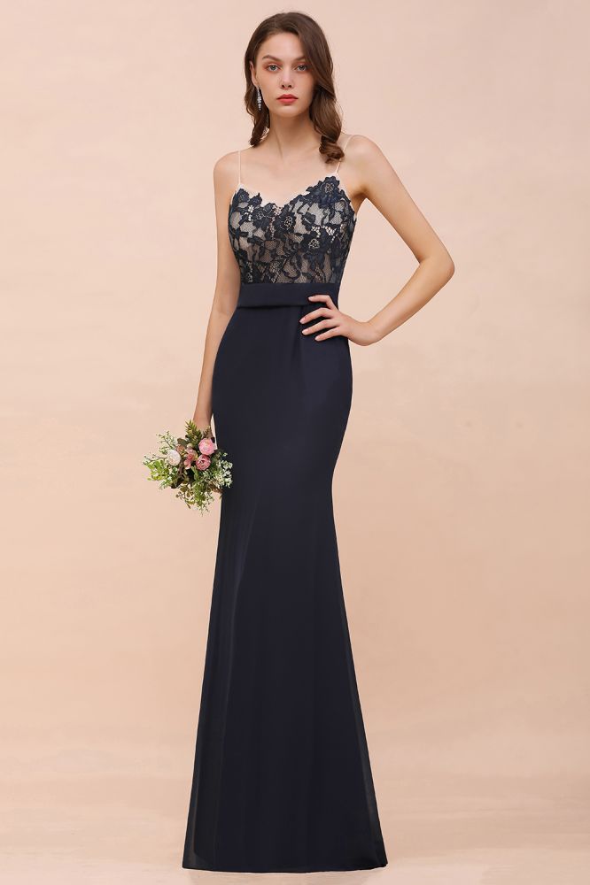 Robe de demoiselle d'honneur sirène à imprimé floral en forme de cœur, sans manches, bleu marine, robe de soirée formelle