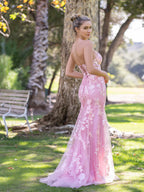 Robe de bal sirène en tulle et dentelle à décolleté cœur