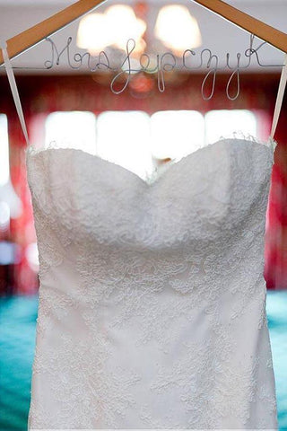 Vestidos de novia corte sirena con escote corazón y apliques de encaje WD194