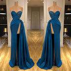 Sweetheart Prom Dress Long With Split Lace Appliques