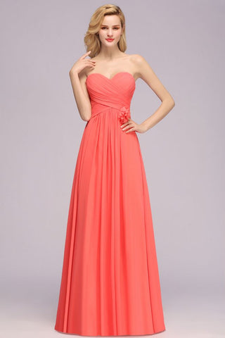 Sweetheart Sleeveless Ruffle Evening Swing Dress Chiffon aline Bridesmaid Dress