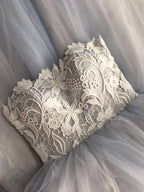 Vestido de novia bohemio corte A sin tirantes con escote corazón, vestido de novia modesto de tul WD427