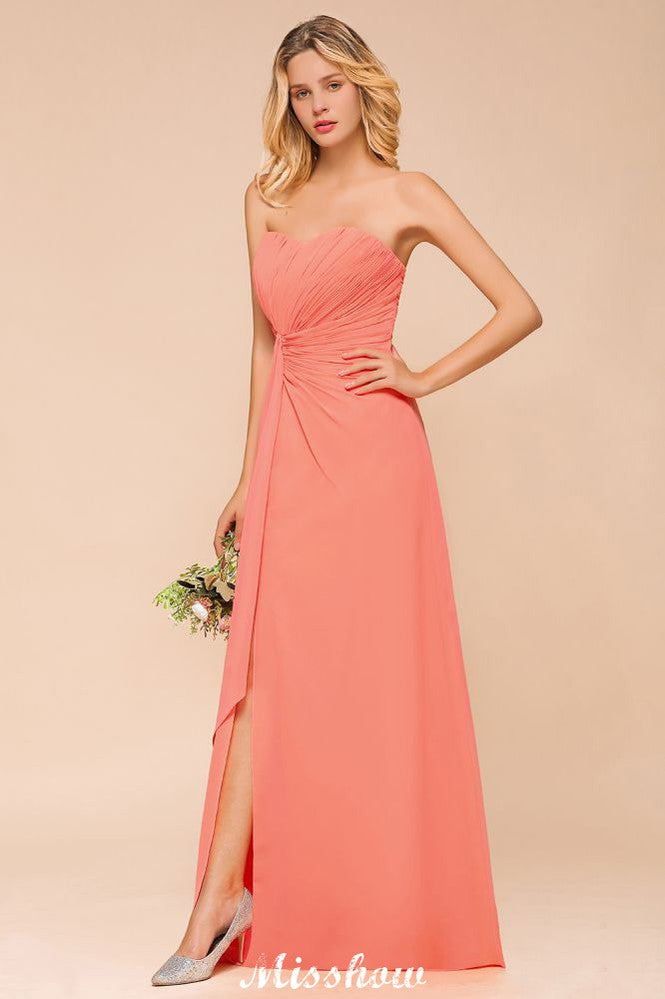 Robe de demoiselle d'honneur bustier à volants en mousseline, longue robe de demoiselle d'honneur