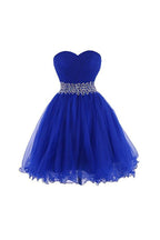 Robe de cocktail en tulle à décolleté cœur, robe de bal avec perles PG086