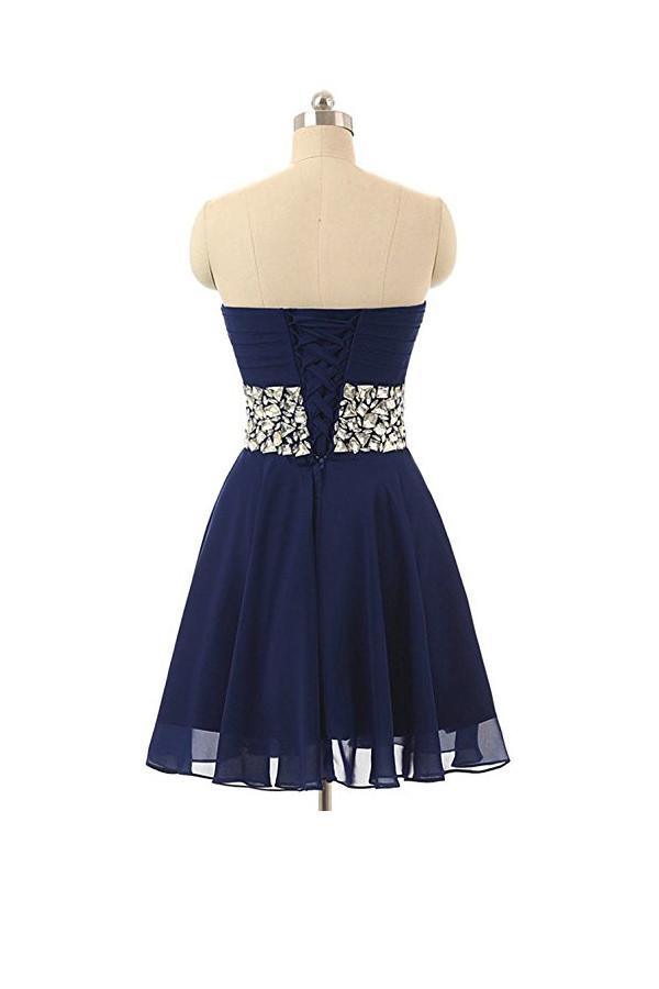 Vestidos de fiesta cortos de gasa con cristales estilo corazón PG078