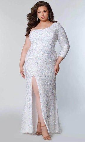 Robe de soirée asymétrique à sequins