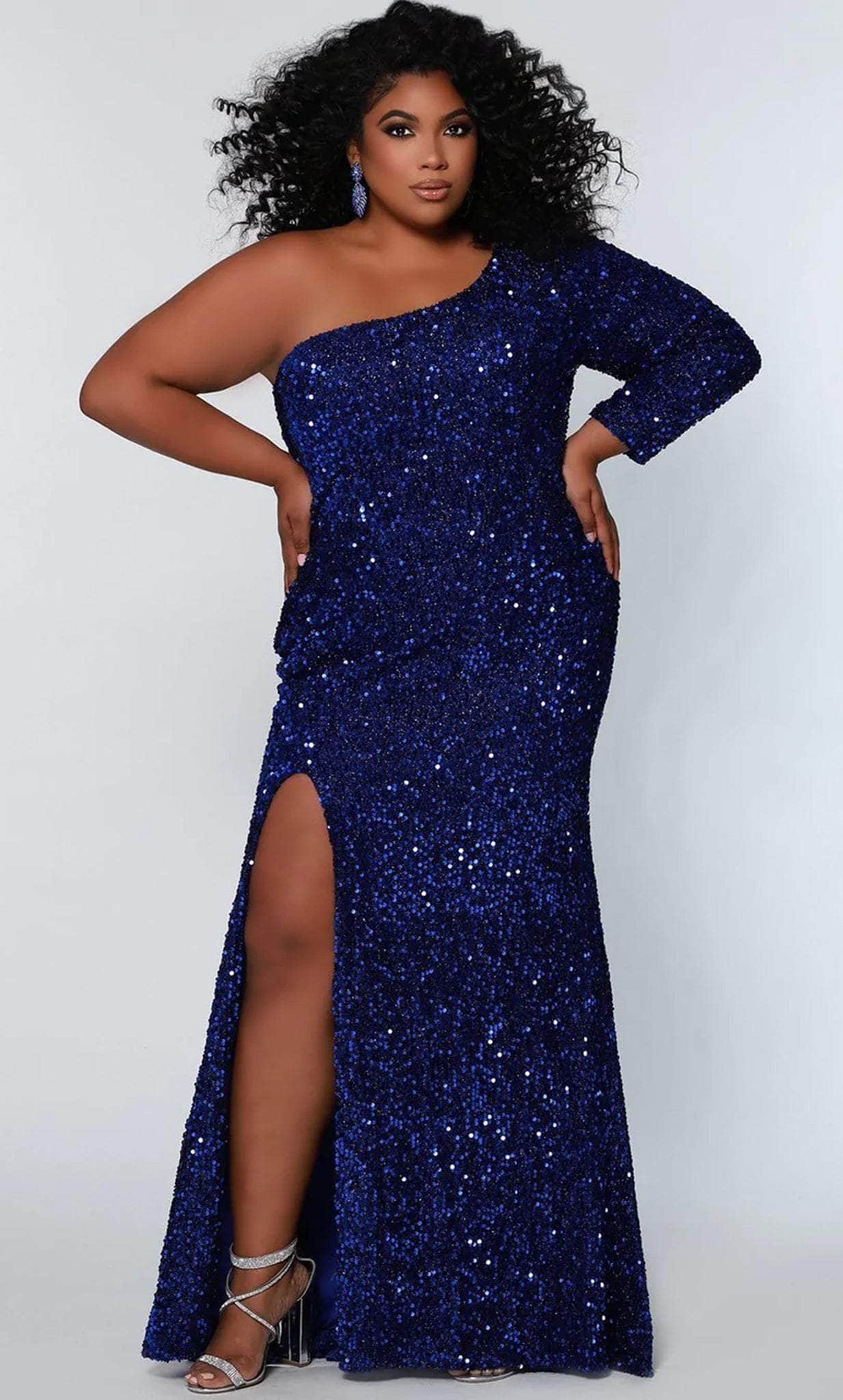 Asymmetric Sequin Formal Dress