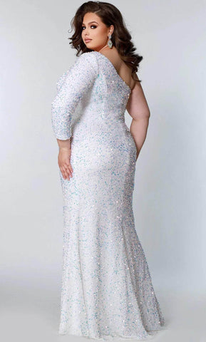 Robe de soirée asymétrique à sequins