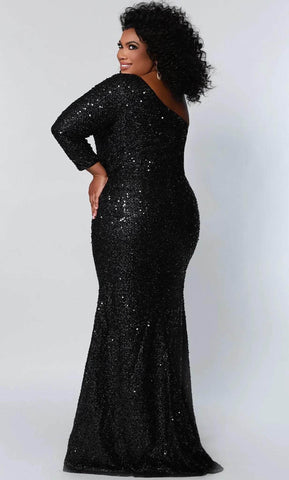 Robe de soirée asymétrique à sequins