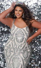 Sequined Scoop Formal Gown