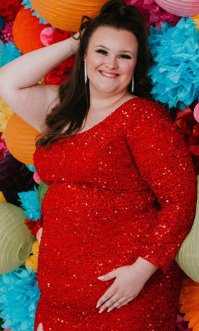 Robe de soirée asymétrique à sequins