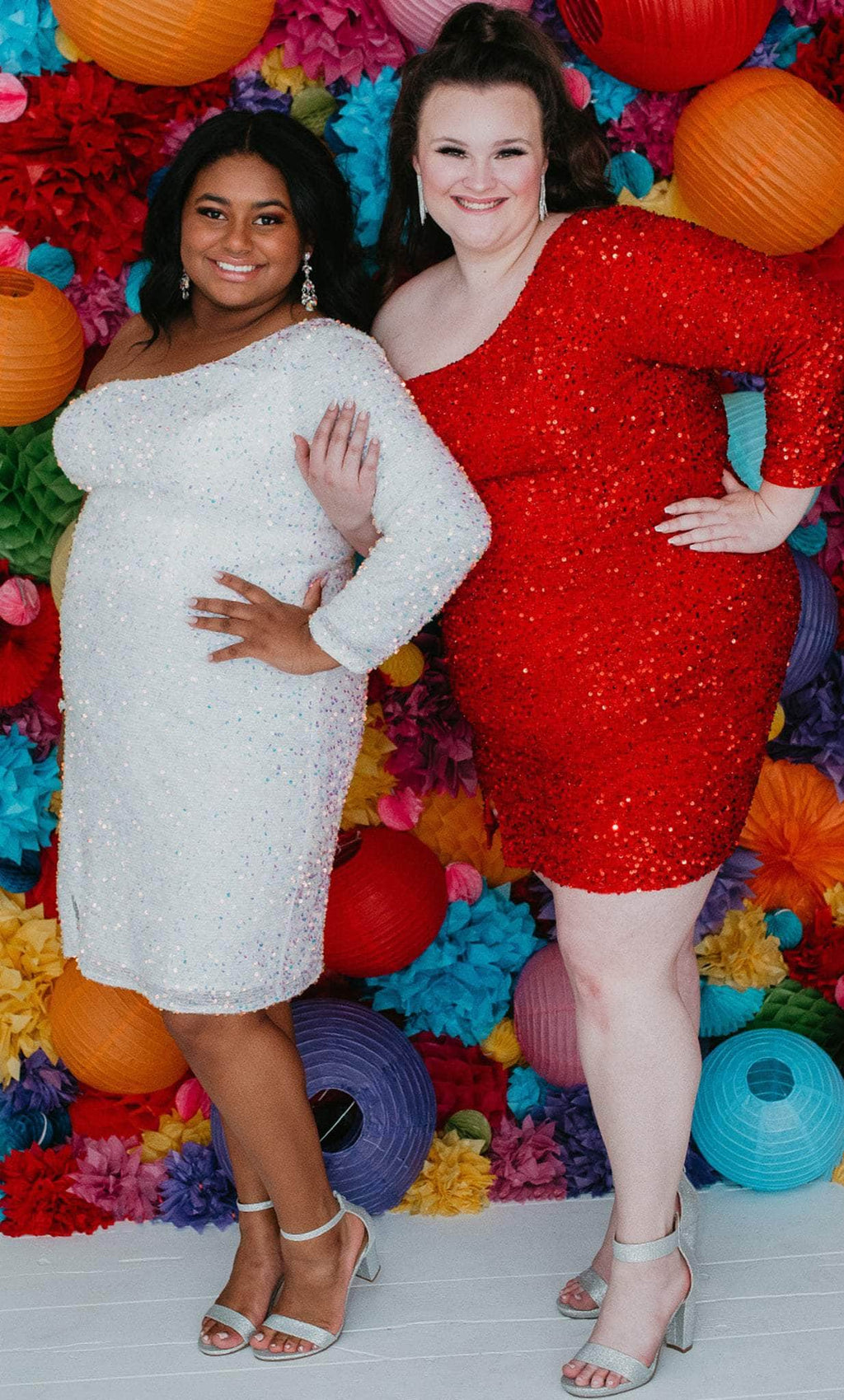 Vestido de fiesta asimétrico con lentejuelas
