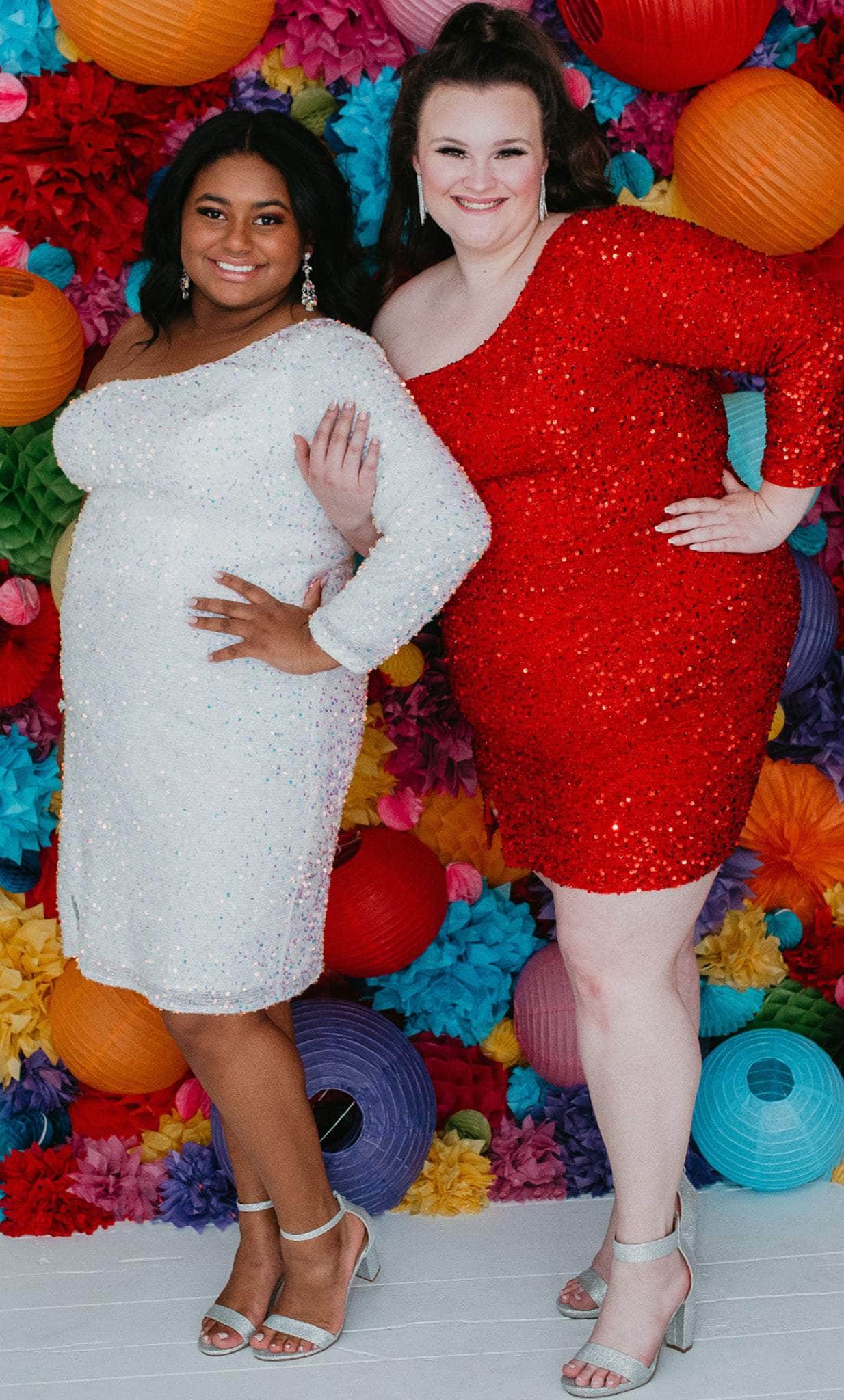Vestido de fiesta asimétrico con lentejuelas