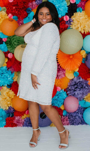 Robe de soirée asymétrique à sequins