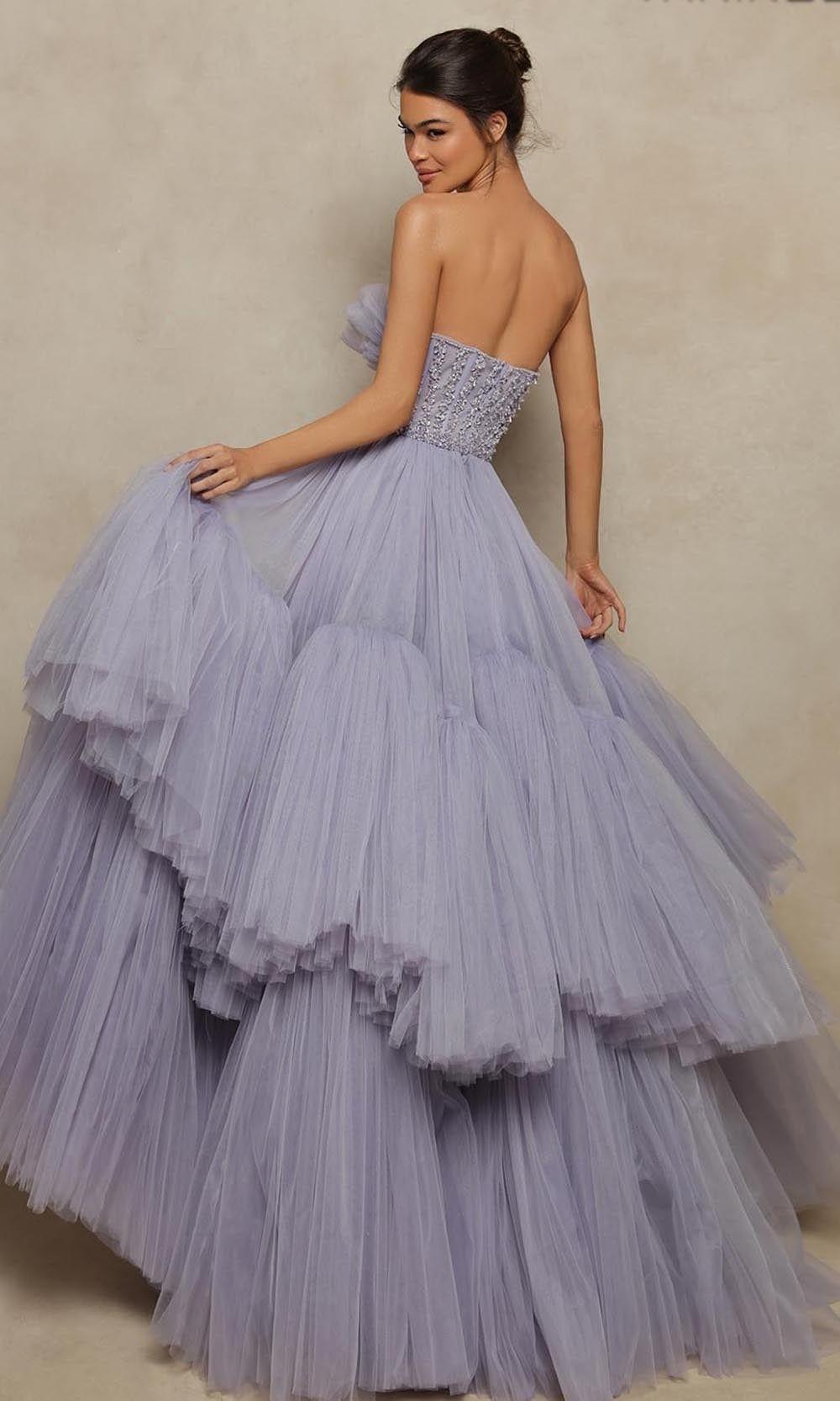 Vestido de graduación de talla grande sin tirantes, de tul con cuentas