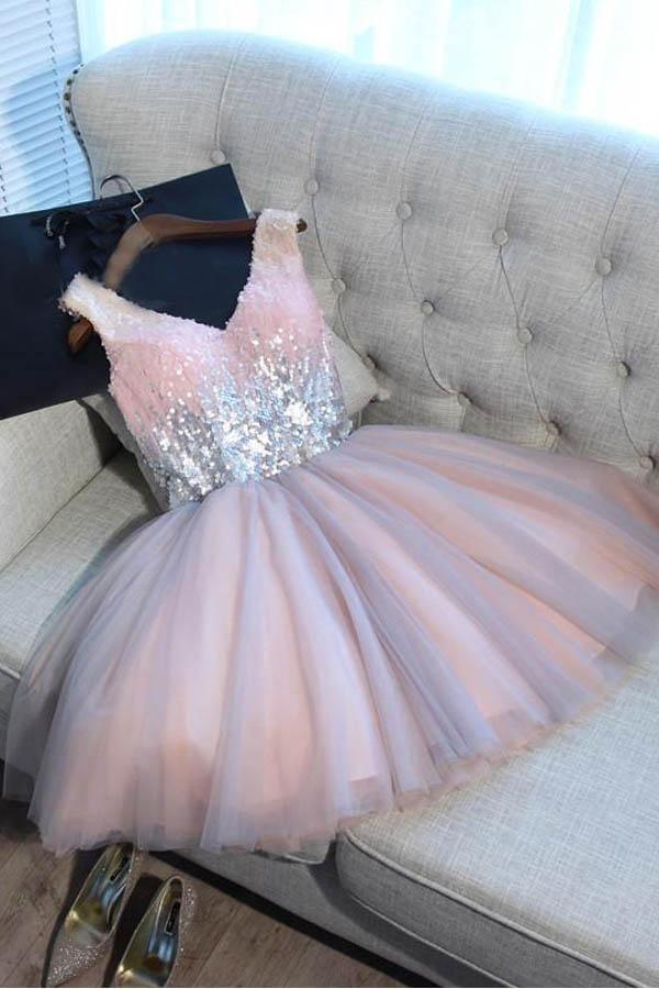 Vestido de fiesta de tul, sexy, corto, corte A, para baile de graduación, vestido de fiesta PD363