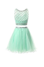 Robes de bal deux pièces en tulle menthe