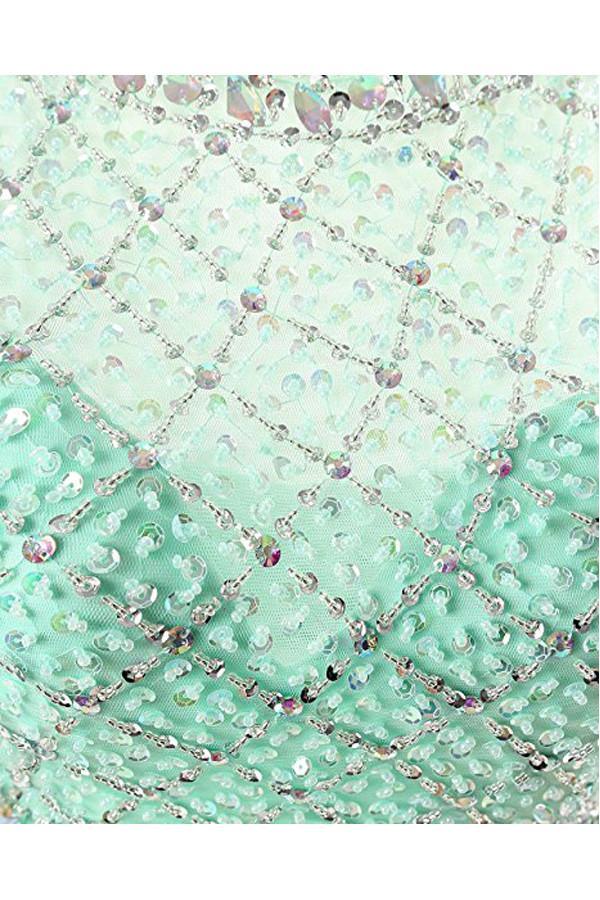 Robes de bal deux pièces en tulle menthe