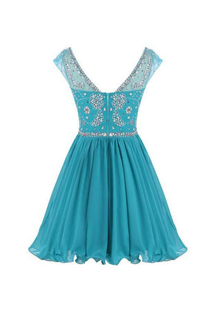 Robe de bal courte en mousseline dos nu PG052