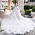 Baoleely V-Neck A Line Lace Wedding Dresses