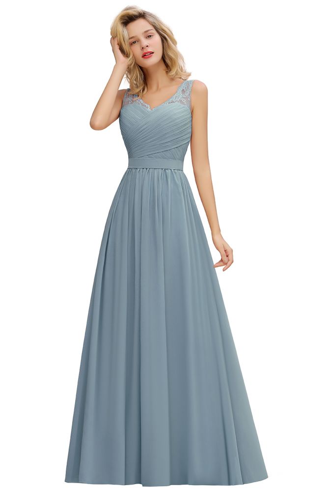 Robe de demoiselle d'honneur trapèze en mousseline à volants et col en V, sans manches, à imprimé floral, robe de soirée fluide