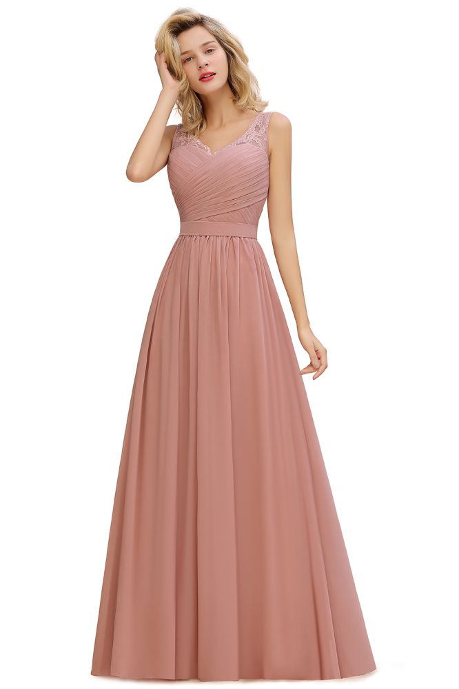 Robe de demoiselle d'honneur trapèze en mousseline à volants et col en V, sans manches, à imprimé floral, robe de soirée fluide