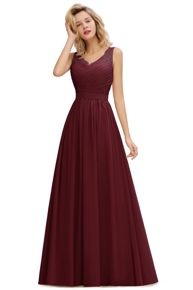 Robe de demoiselle d'honneur trapèze en mousseline à volants et col en V, sans manches, à imprimé floral, robe de soirée fluide