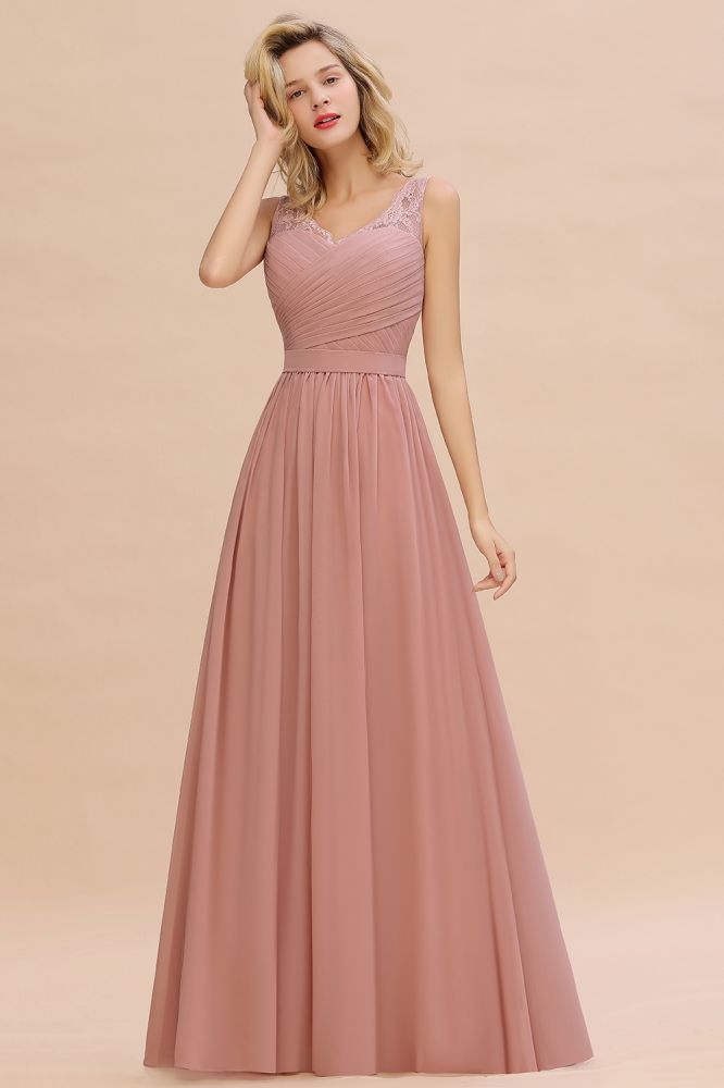 Robe de demoiselle d'honneur trapèze en mousseline à volants et col en V, sans manches, à imprimé floral, robe de soirée fluide