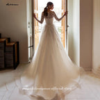 Baoleely V Neck Wedding Dresses A Line Cap Sleeve Bride Dresses