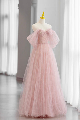 Tulle Floor Length Prom Dress, Cute A-Line Evening Party Dress