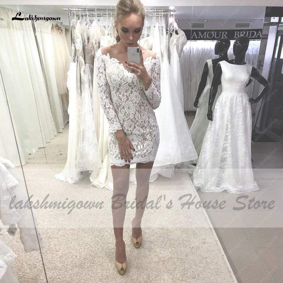 Baoleely Vintage 2 Pieces Wedding Dress Lace Bodice Backless