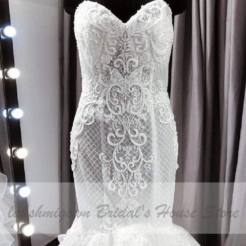 Baoleely Vintage Lace Two Piece Wedding Dress Detachable Skirt