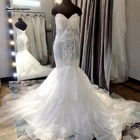 Baoleely Vintage Lace Two Piece Wedding Dress Detachable Skirt