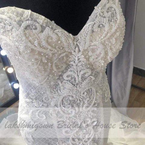 Baoleely Vintage Lace Two Piece Wedding Dress Detachable Skirt