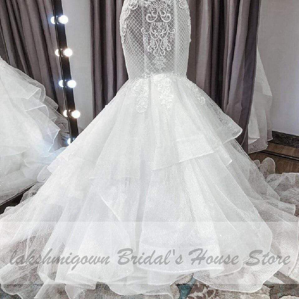 Baoleely Vintage Lace Two Piece Wedding Dress Detachable Skirt