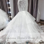 Baoleely Vintage Lace Two Piece Wedding Dress Detachable Skirt
