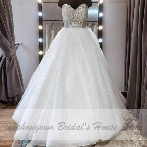 Baoleely Vintage Lace Two Piece Wedding Dress Detachable Skirt