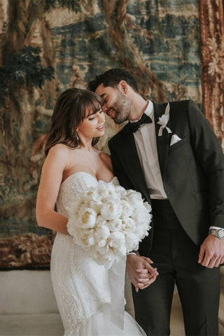 Vestidos de novia vintage de sirena sin mangas con encaje