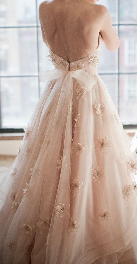 Robe de mariée vintage en tulle fleuri, bustier cœur, sans bretelles, WD132