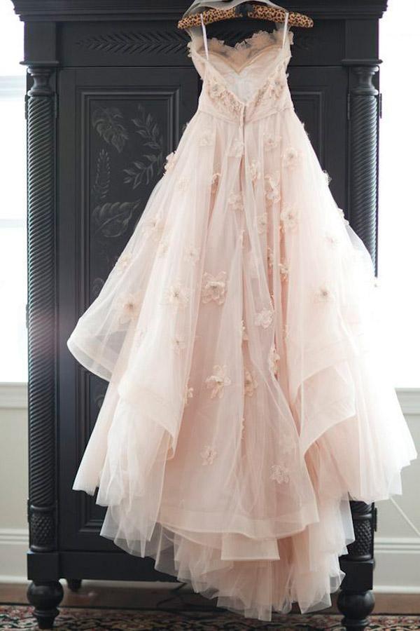 Robe de mariée vintage en tulle fleuri, bustier cœur, sans bretelles, WD132