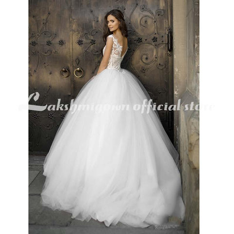 Baoleely Vintage Turkey Plus Size Lace Ball Gown Wedding Dress
