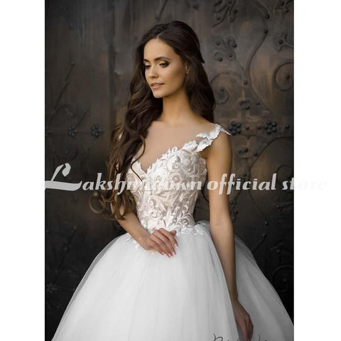 Baoleely Vintage Turkey Plus Size Lace Ball Gown Wedding Dress